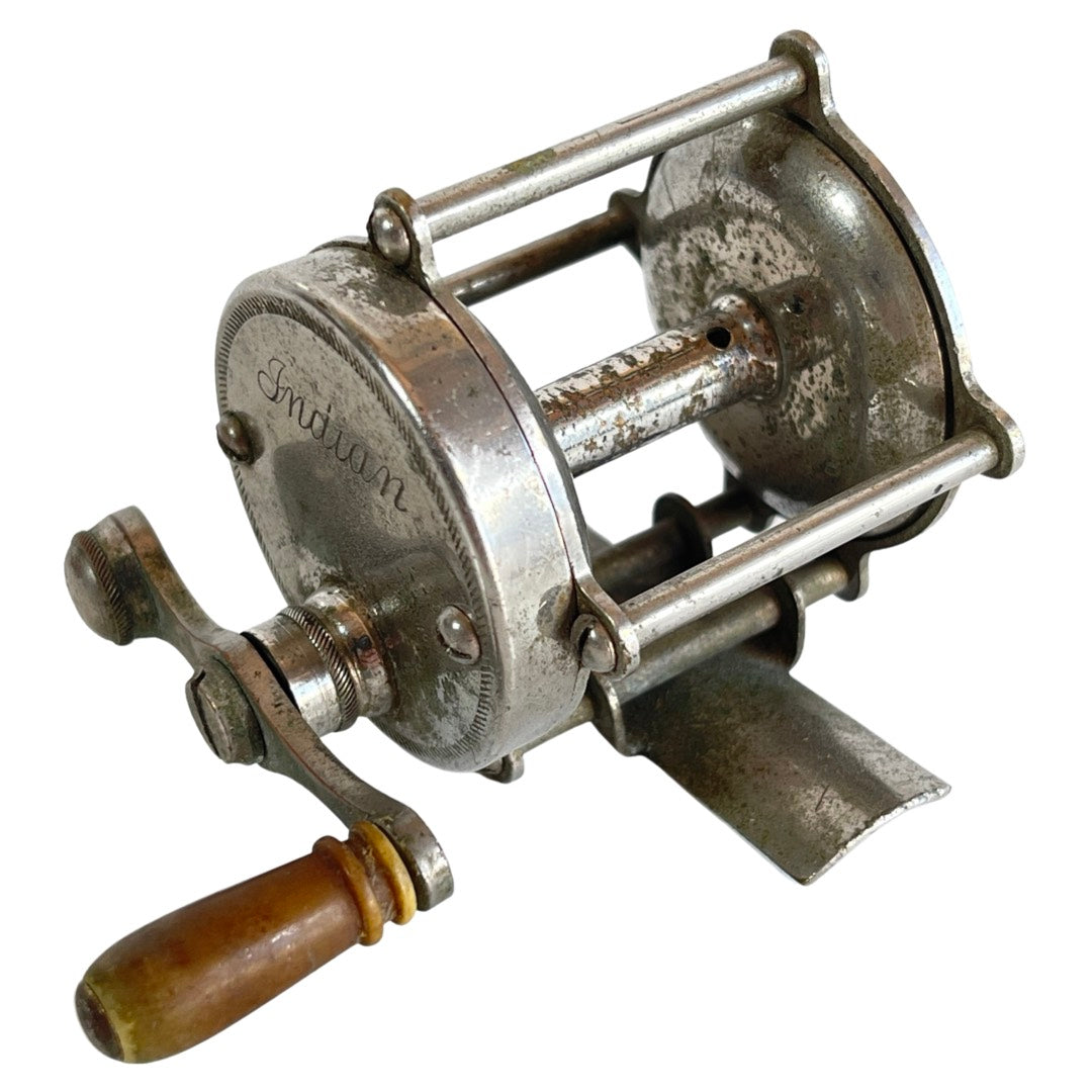 antique indian fishing reel Indian Motorcycle Vintage #60 Montague Raised Fishing Reel – The Vintage MotorCo